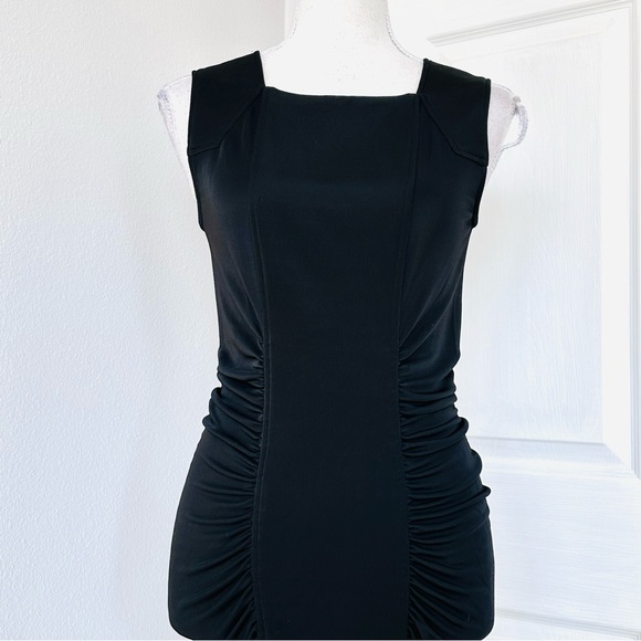 NWT BCBGmaxazria Stretch bofycon dresses black M ruched - Picture 9 of 16